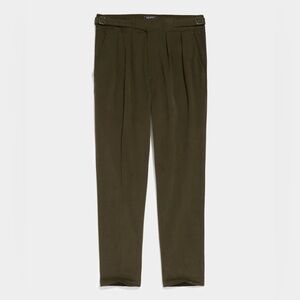 TODD SNYDER - Italian Brushed Cotton Gurkha Trouser in Olive - NWOT